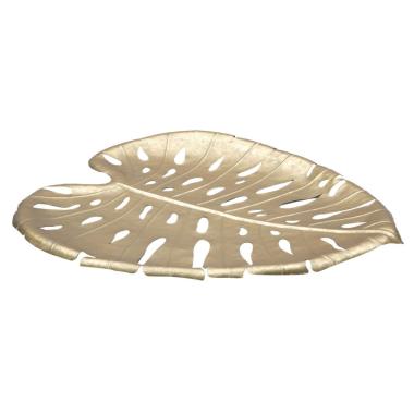 Centrotavola metallo foglia oro 42,5 x 3 x 47 cm