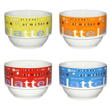Tazza Colazione Set pz.3 Bolo Maxi cm.Ø13xh9 4 Colori Assortiti | M2 Store