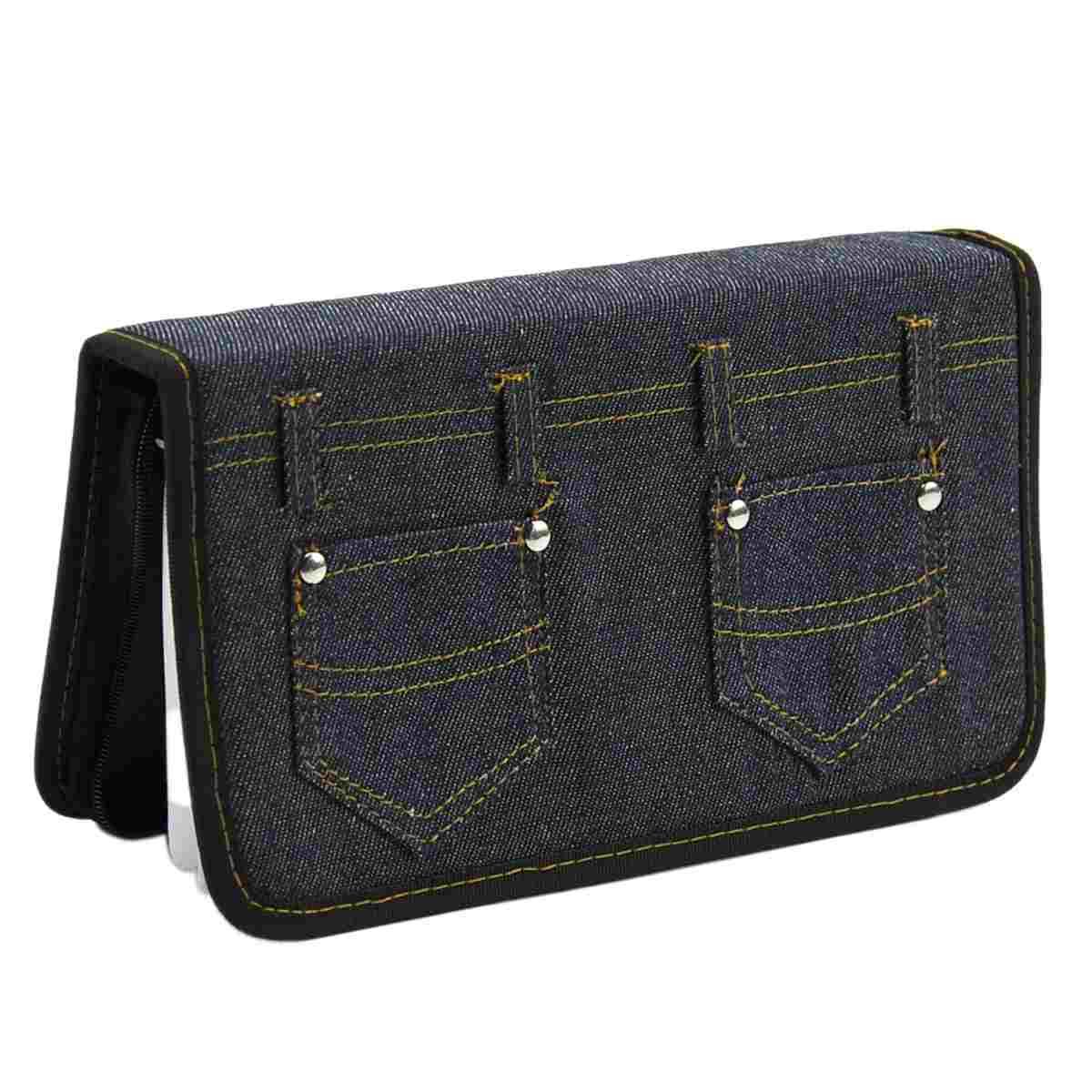 Porta cd 48 posti jeans blu