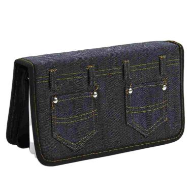 Porta cd 48 posti jeans blu