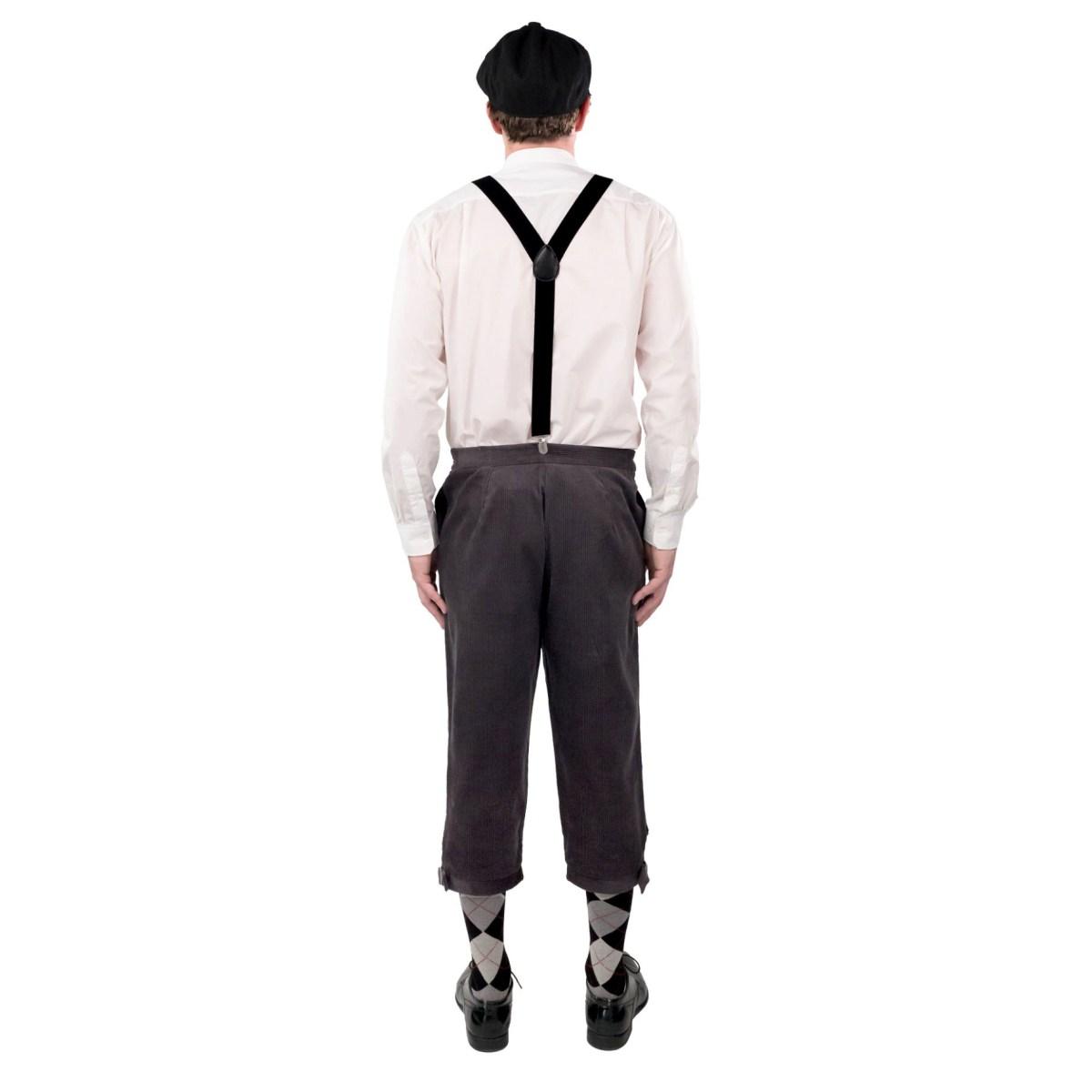 Pantaloni 3 4 velluto coste grigio corto