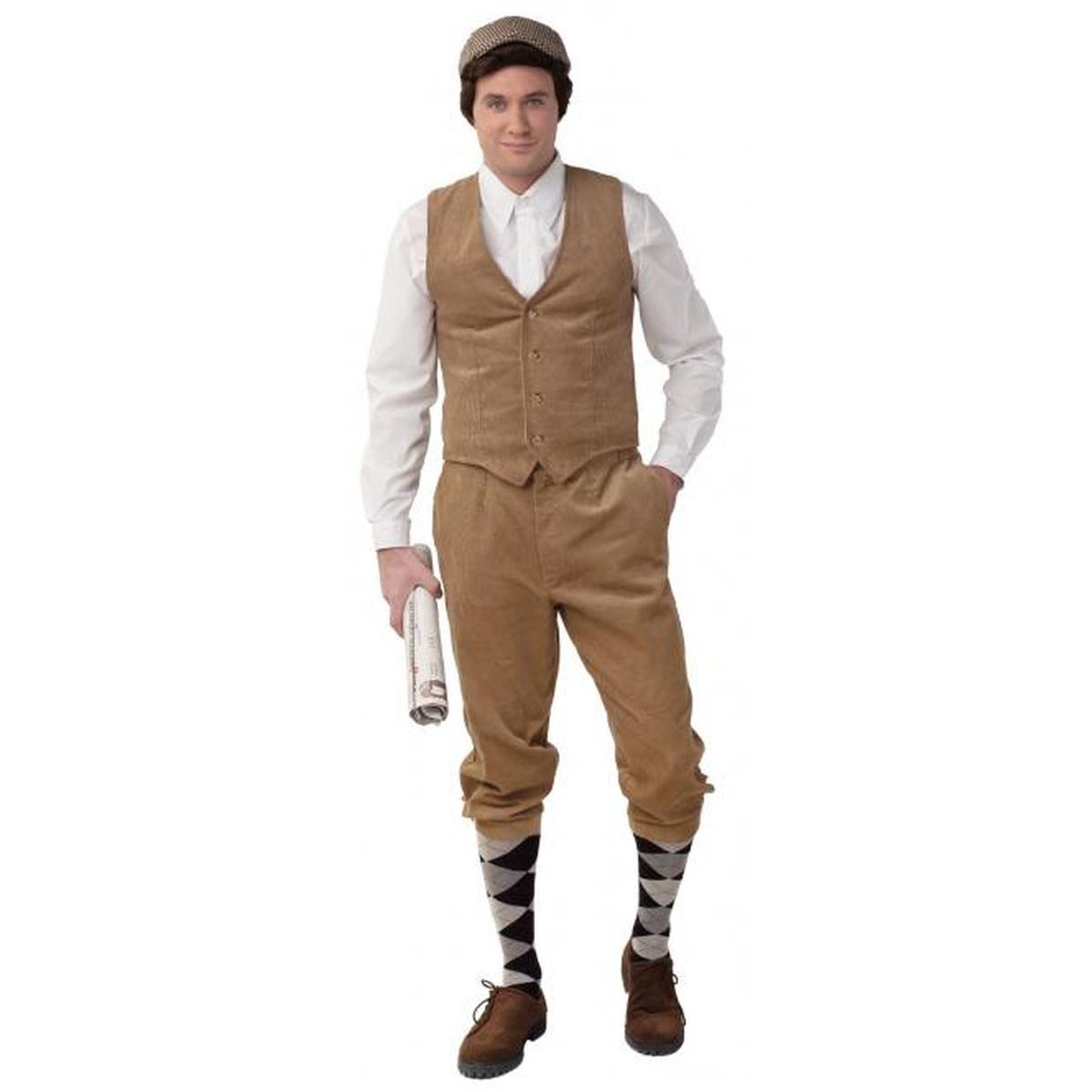 Costume gilet velluto coste beige modello a