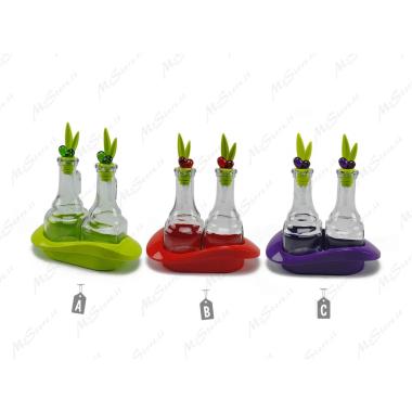 Menage Vetro con Base Color Set 2 pz. | Gicos