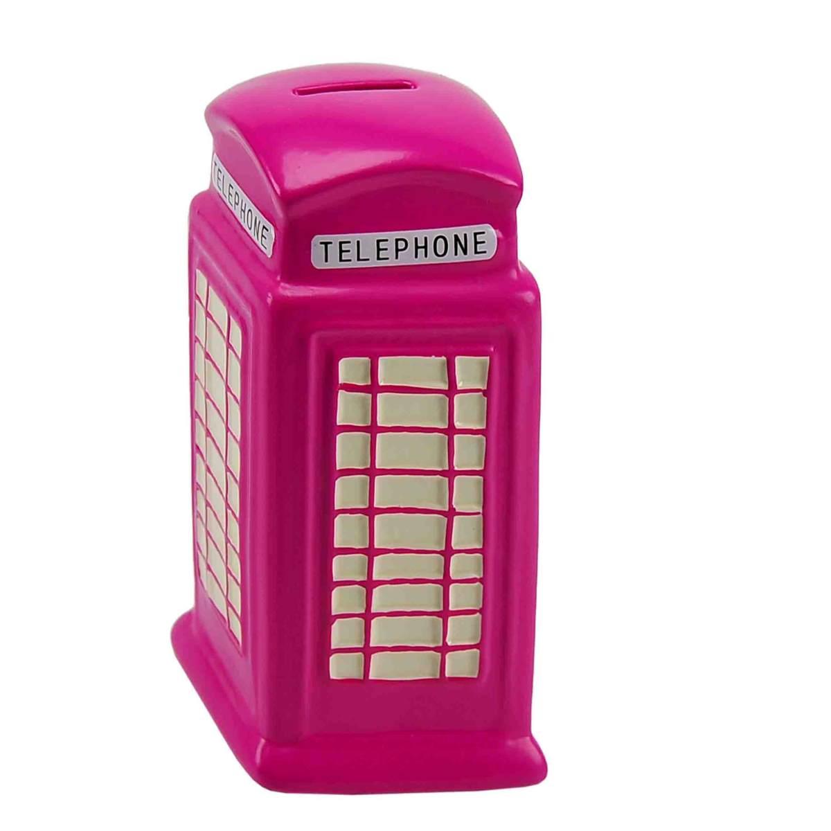 Salvadanaio ceramica cabina 2 colori assortiti 19 cm