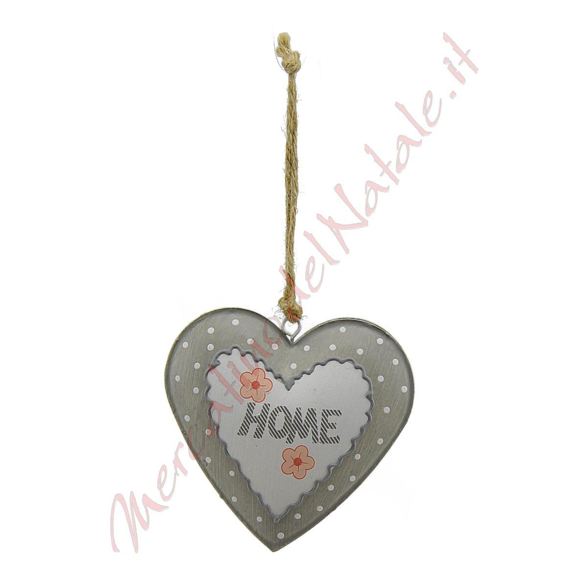 Decorazione natalizia cuore latta da appendere home 10 cm