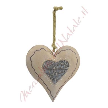 Decorazione natalizia cuore latta da appendere latta 20 cm