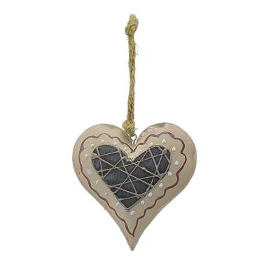 Decorazione natalizia cuore latta 13 cm
