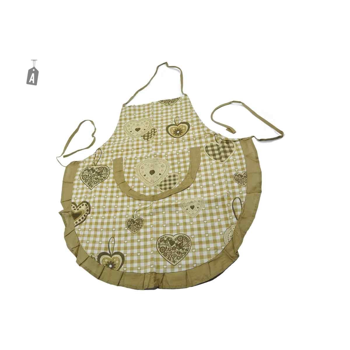 Grembiule quadri cuori assortito 70 x 75 cm