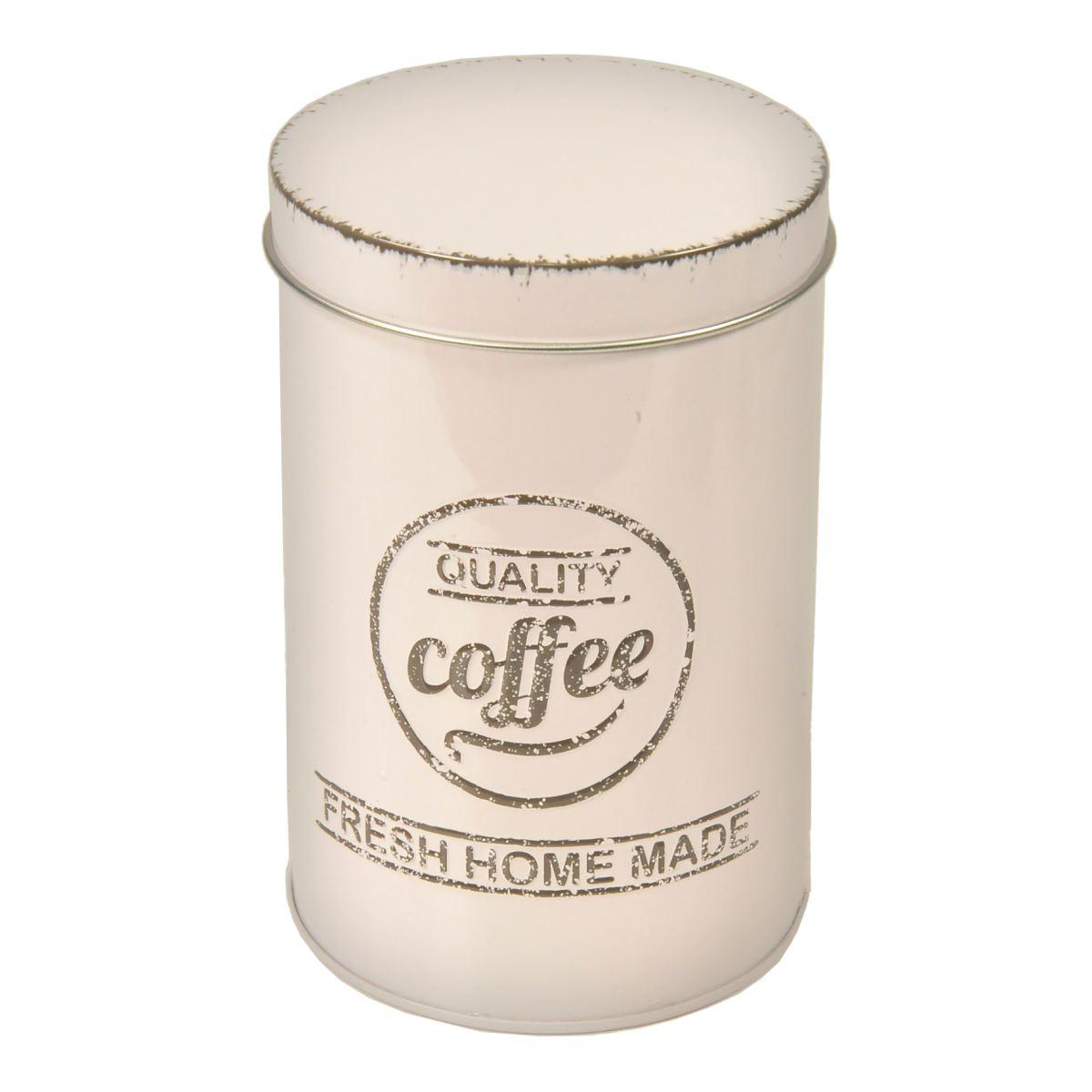 Barattolo Latta Coffee Bianco cm.Ø8,4x13 | Gicos
