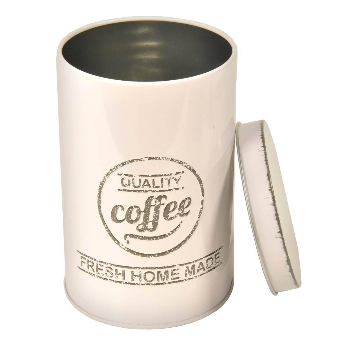 Barattolo Latta Coffee Bianco cm.Ø8,4x13 | Gicos