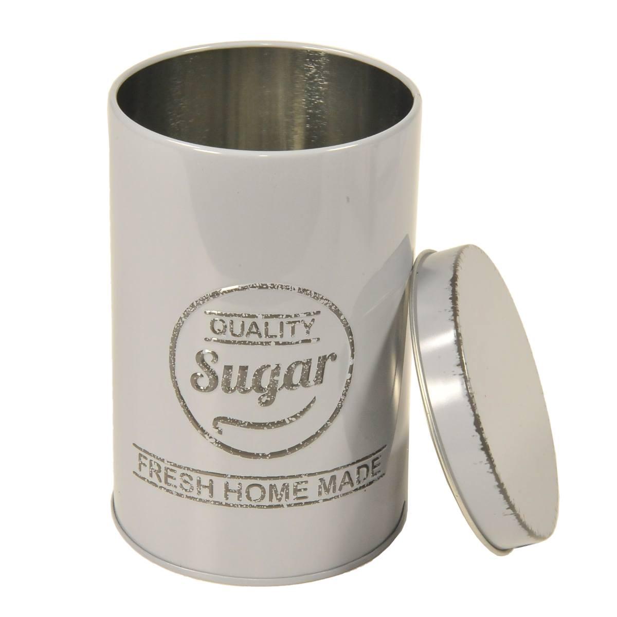 Barattolo Latta Sugar Grigio cm.Ø8,4x13 | Gicos