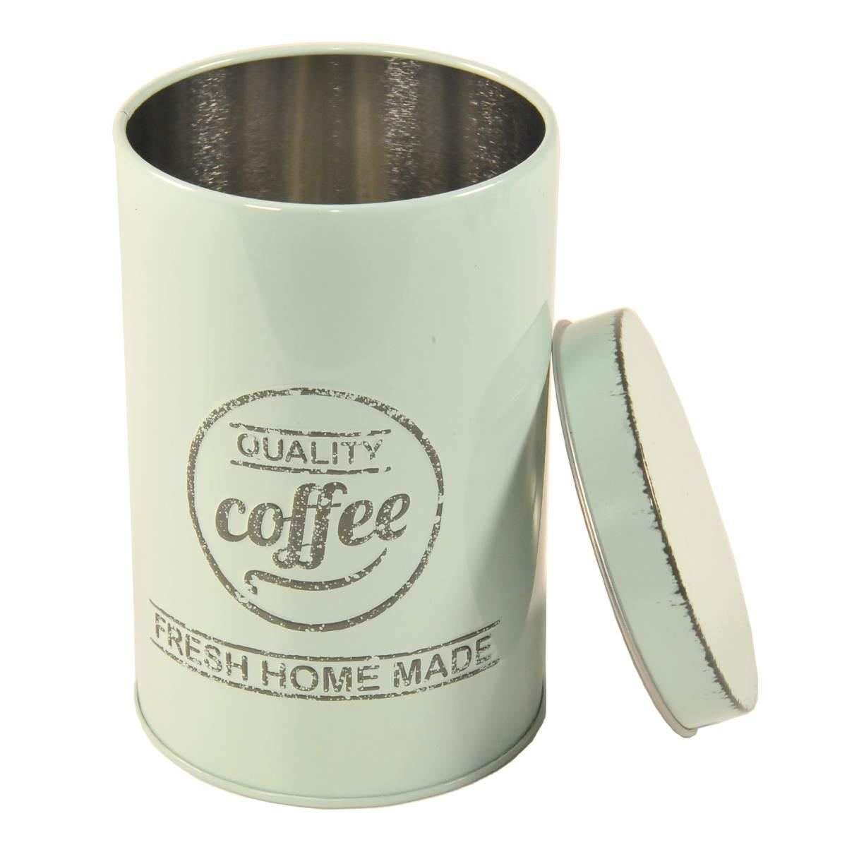 Barattolo Latta Coffee Verde Acqua cm.Ø8,4x13 | Gicos