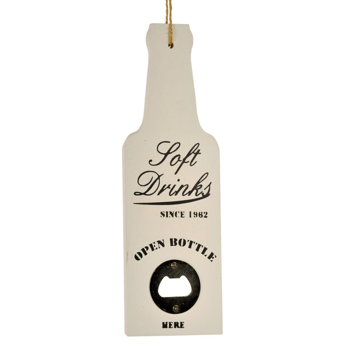 Apri Bottiglie Legno Parete cm.8x24 Bianco | Gicos