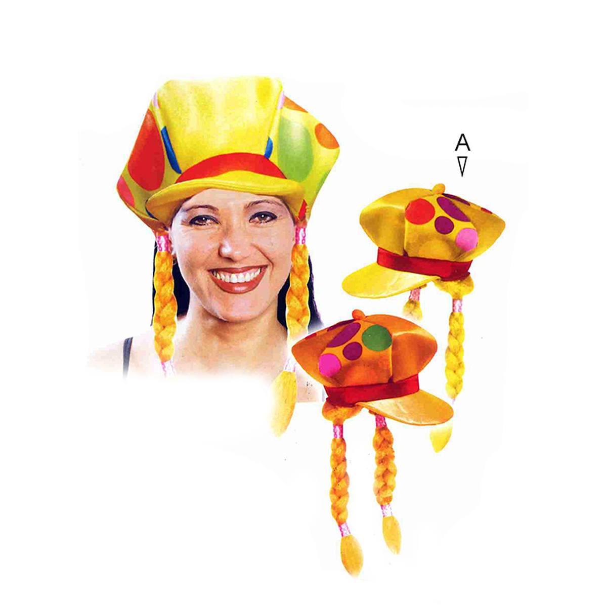 Cappello clown trecce