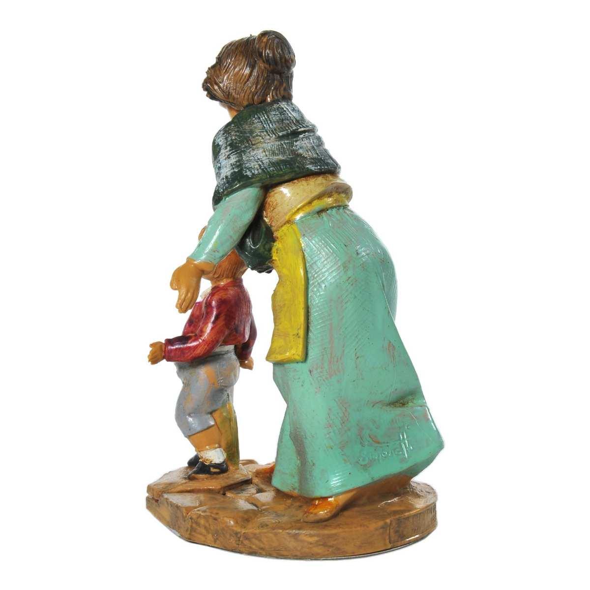 Statua presepe 12 cm pastorella bambino levana barak
