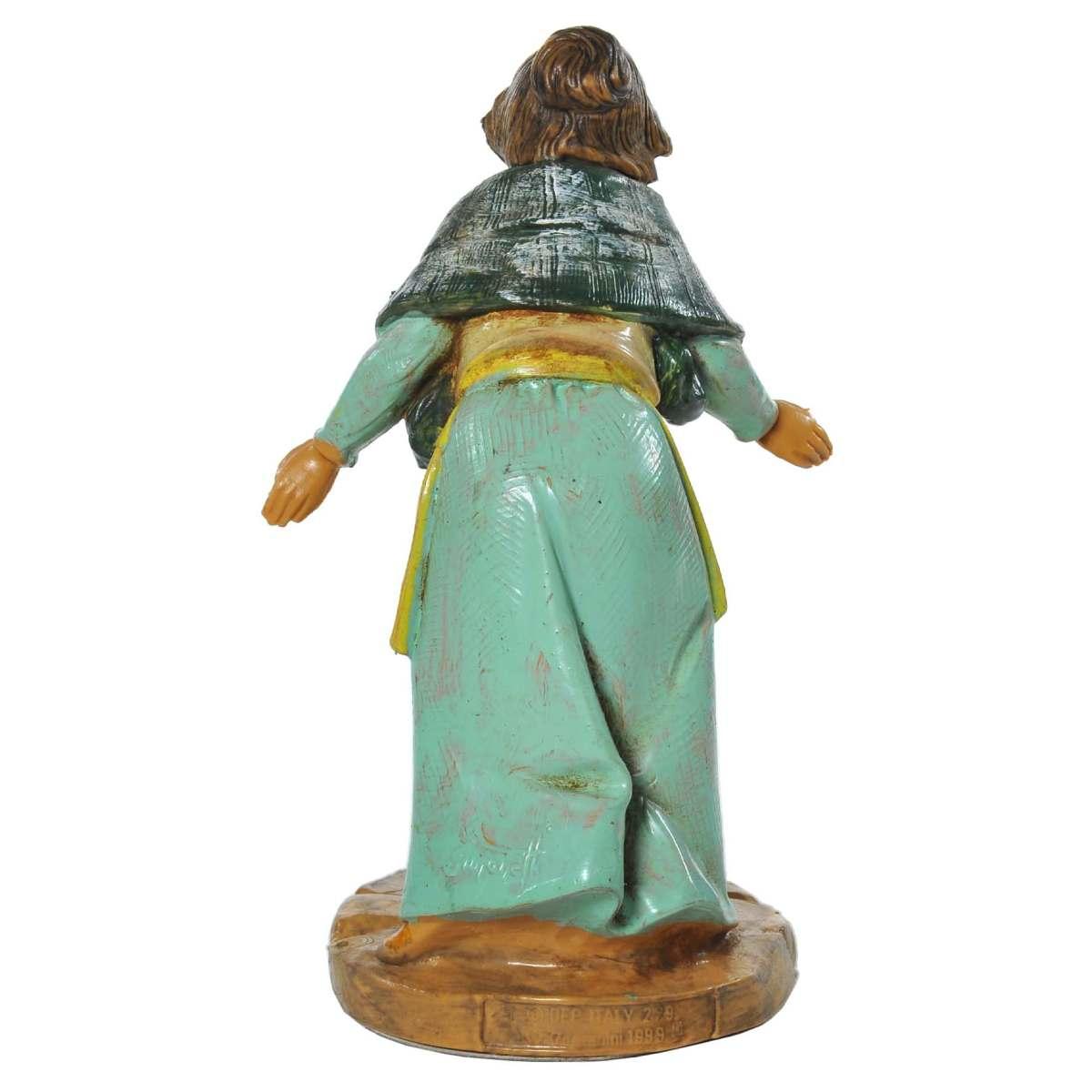 Statua presepe 12 cm pastorella bambino levana barak