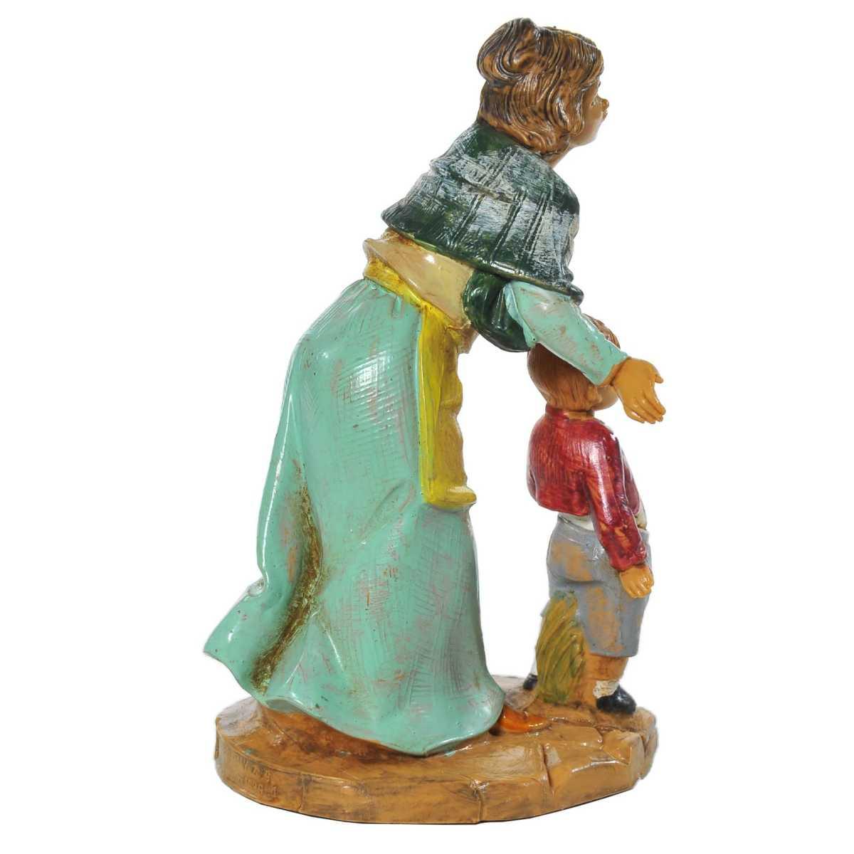 Statua presepe 12 cm pastorella bambino levana barak