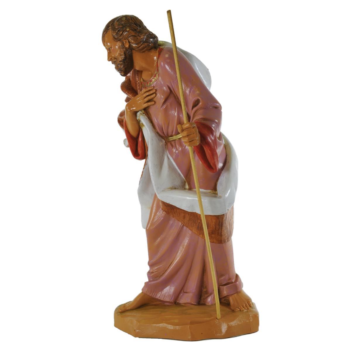 Statua presepe 30 cm san giuseppe con bastone
