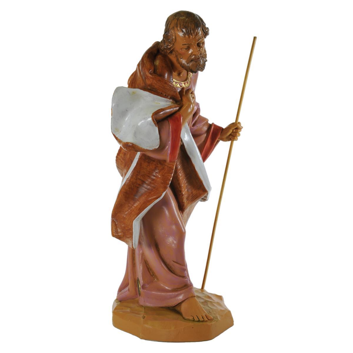 Statua presepe 30 cm san giuseppe con bastone