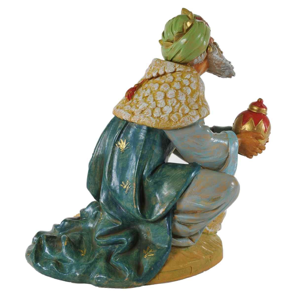 Statua presepe 30 cm re magio gaspare in ginocchio
