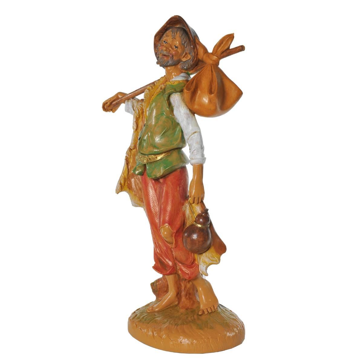 Statua presepe 30 cm pastore fardello