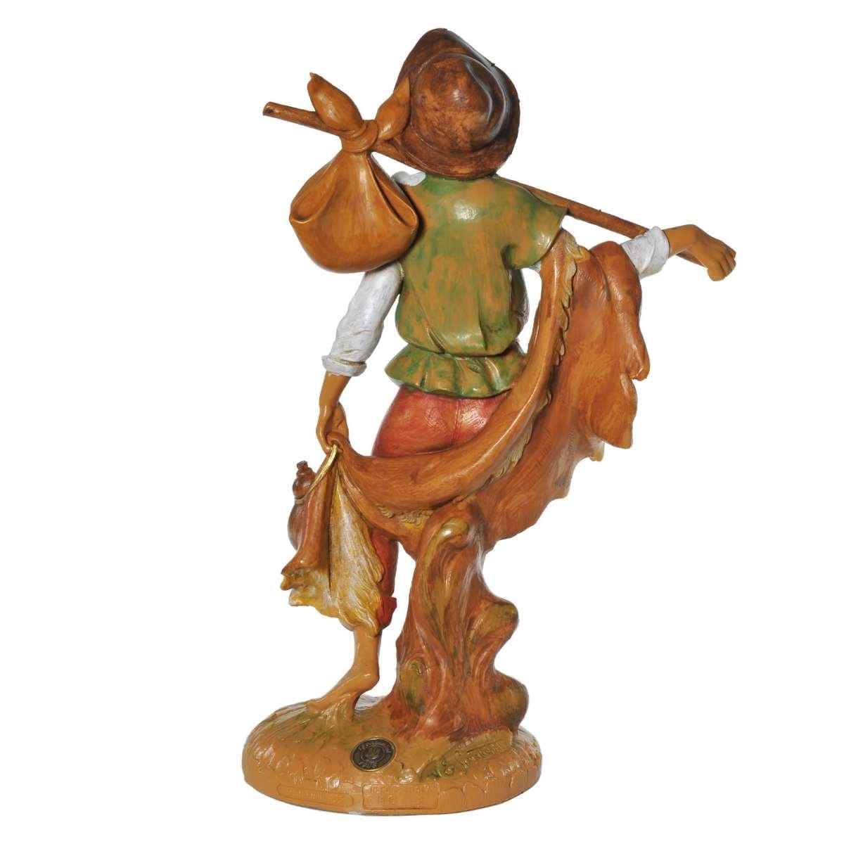 Statua presepe 30 cm pastore fardello