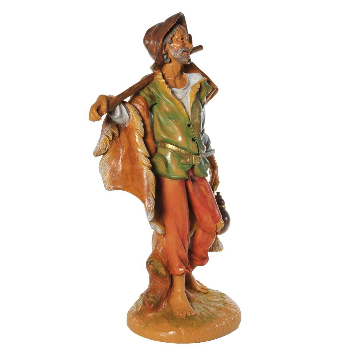 Statua presepe 30 cm pastore fardello