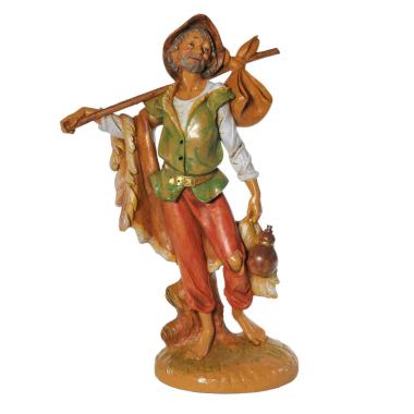 Statua presepe 30 cm pastore fardello