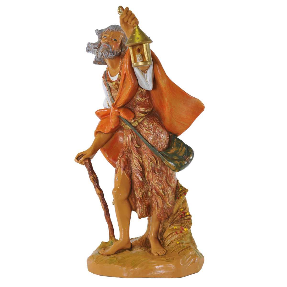 Statua presepe 30 cm pastore lanterna