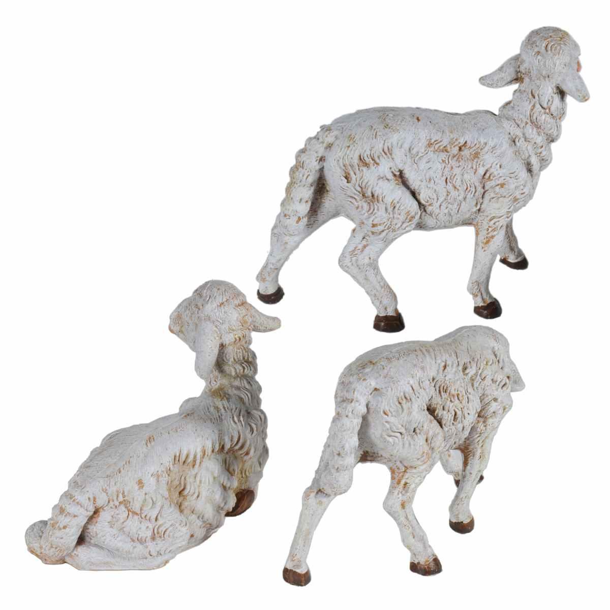 Statua presepe 30 cm pecore set 3 pz