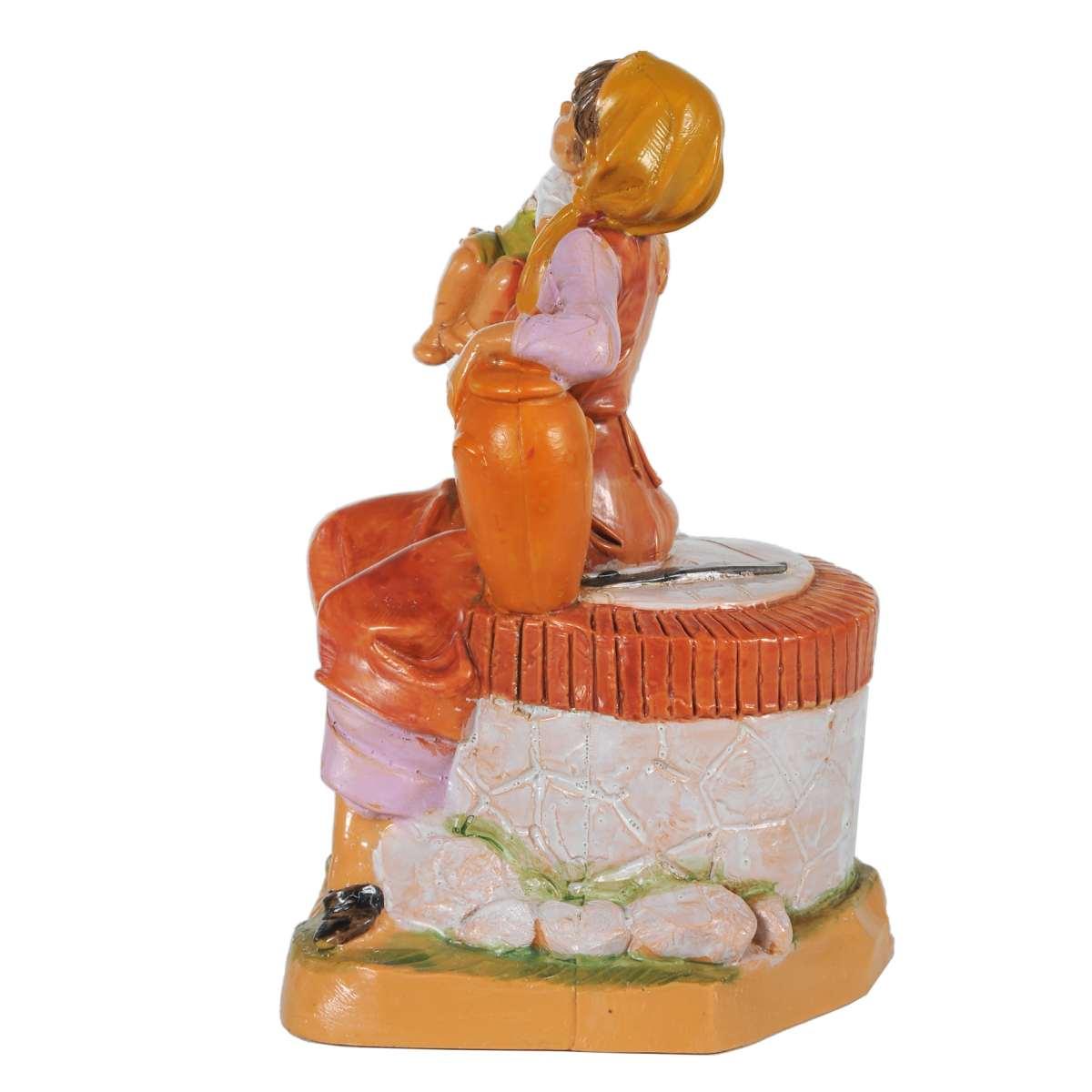 Statua presepe 12 cm ariel donna al pozzo bambino