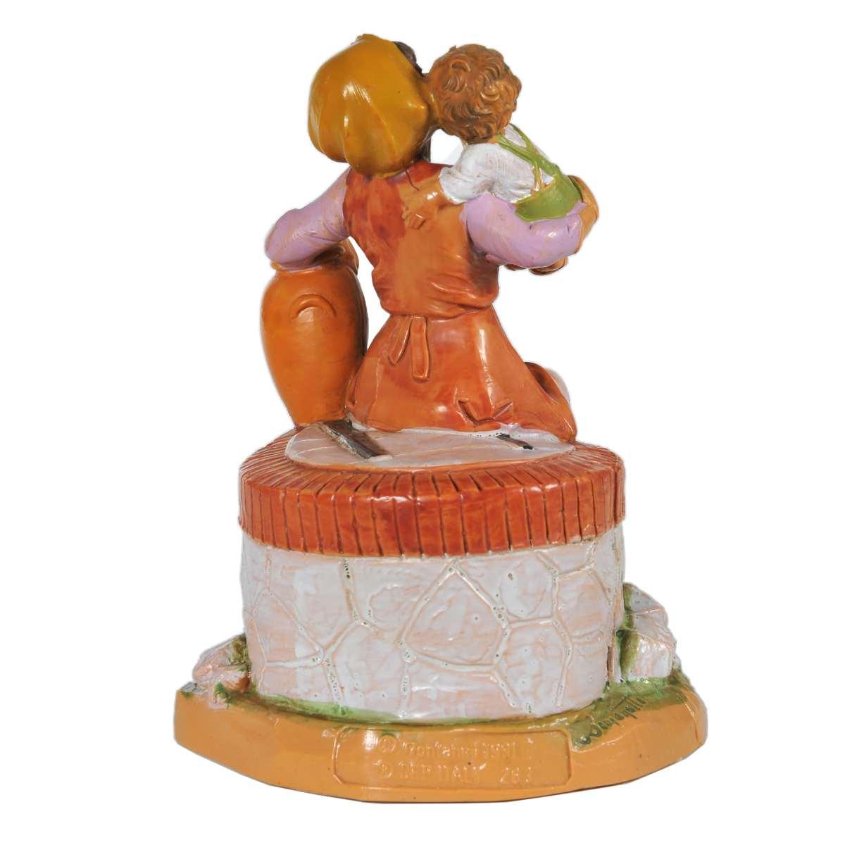 Statua presepe 12 cm ariel donna al pozzo bambino