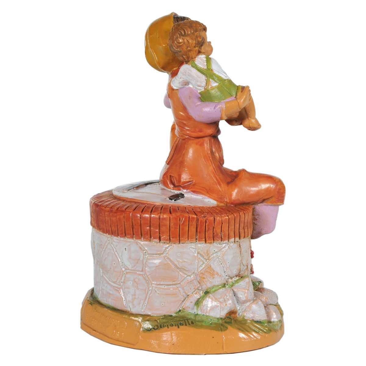Statua presepe 12 cm ariel donna al pozzo bambino