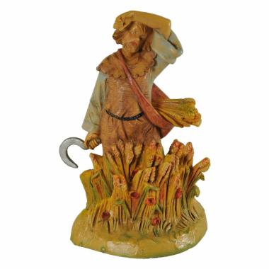 Statua presepe 12 cm pastore contadino judah falce grano