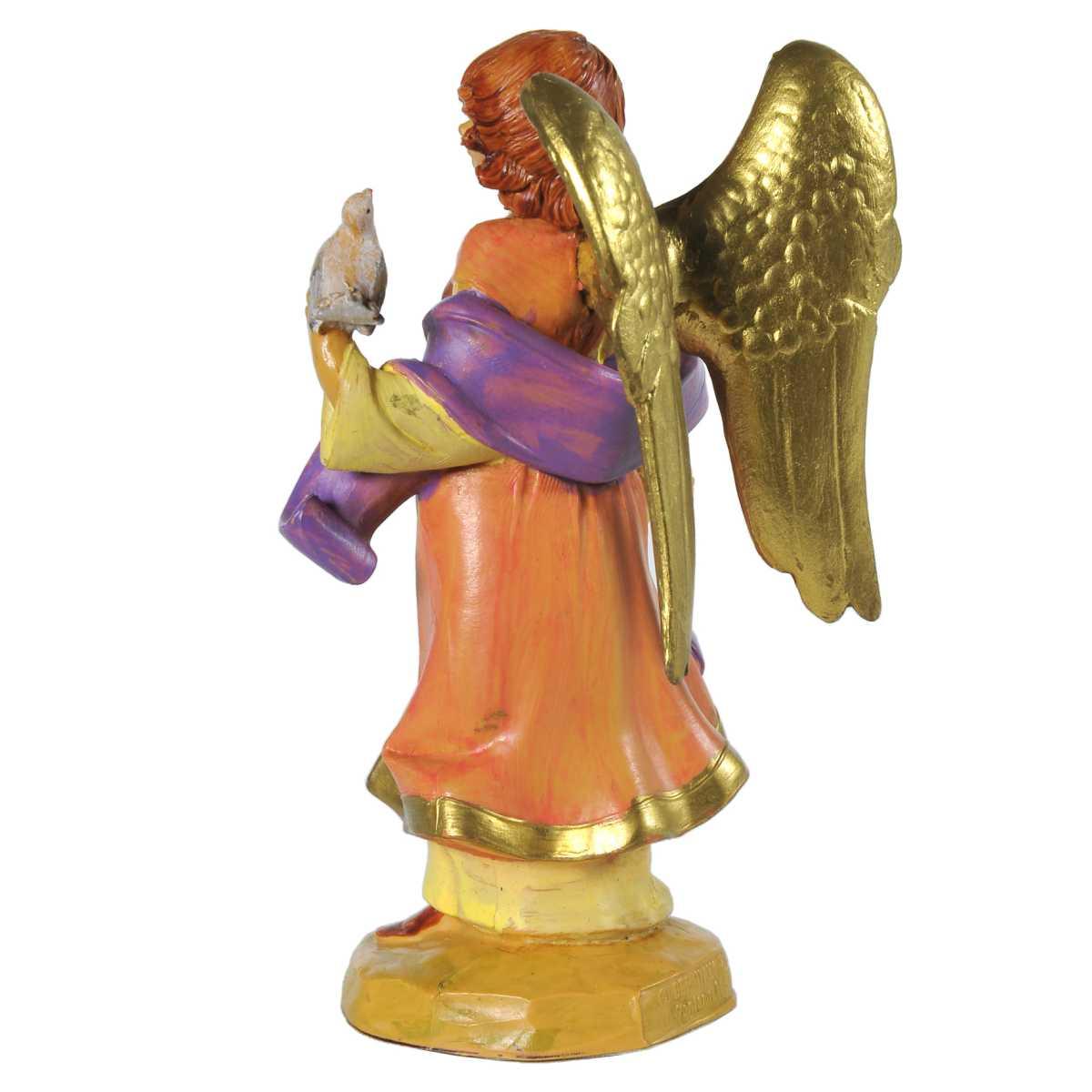 Statua presepe 12 cm celeste angelo colomba