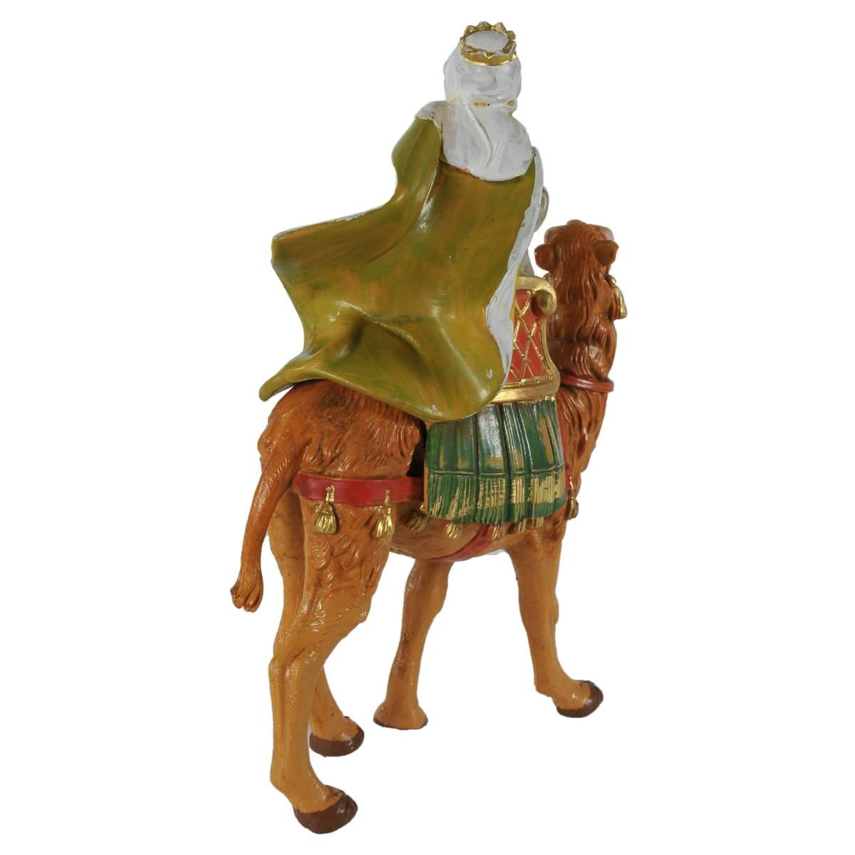 Statua presepe 12 cm re magio baldassarre con cammello