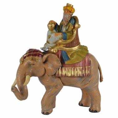 Statua presepe 12 cm re magio gaspare elefante