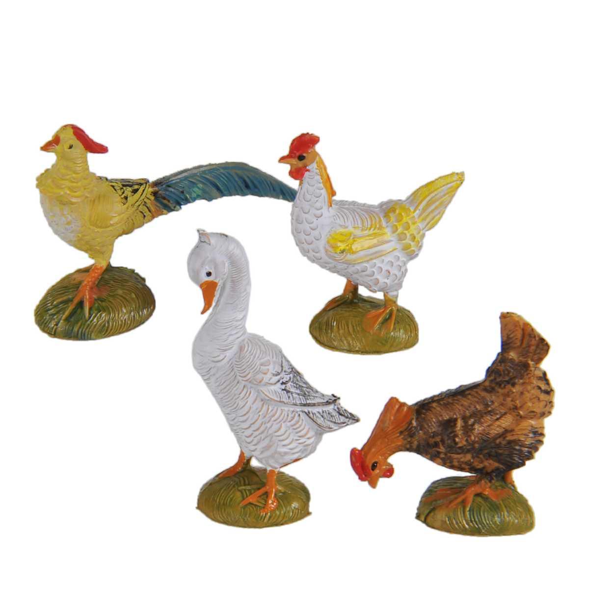 Statua presepe 10 cm gallinacei assortiti