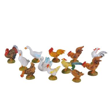 Statua presepe 10 cm gallinacei assortiti