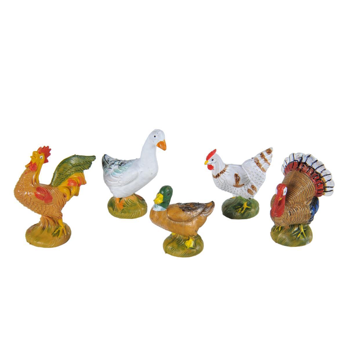 Statua presepe 12 cm gallinacei assortiti