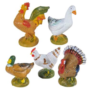 Statua presepe 12 cm gallinacei assortiti
