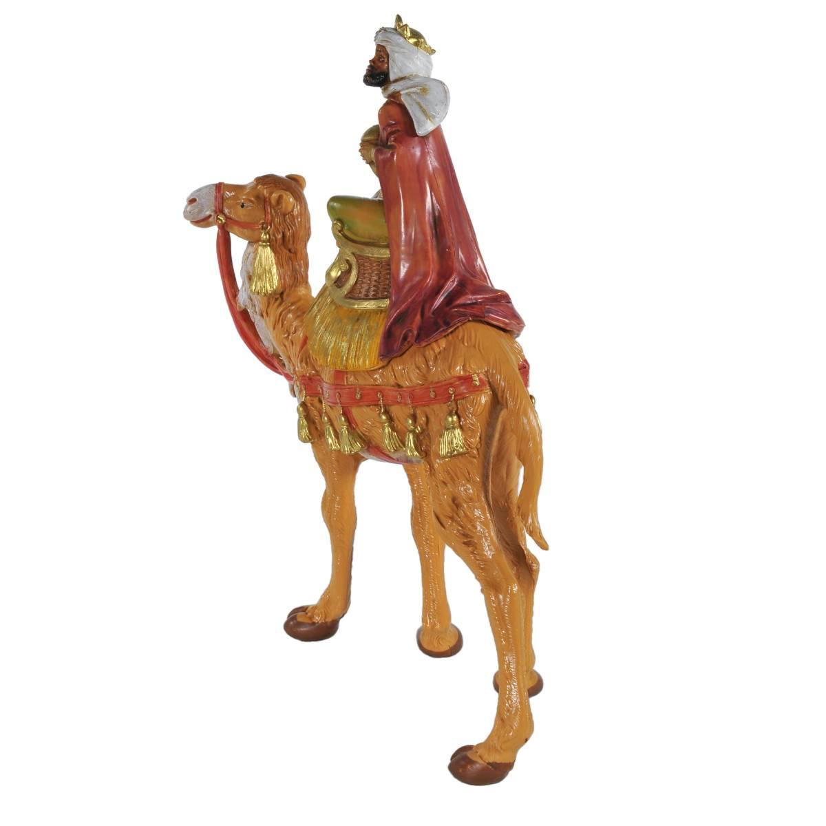 Statua presepe 19 cm re magio baldassarre cammello