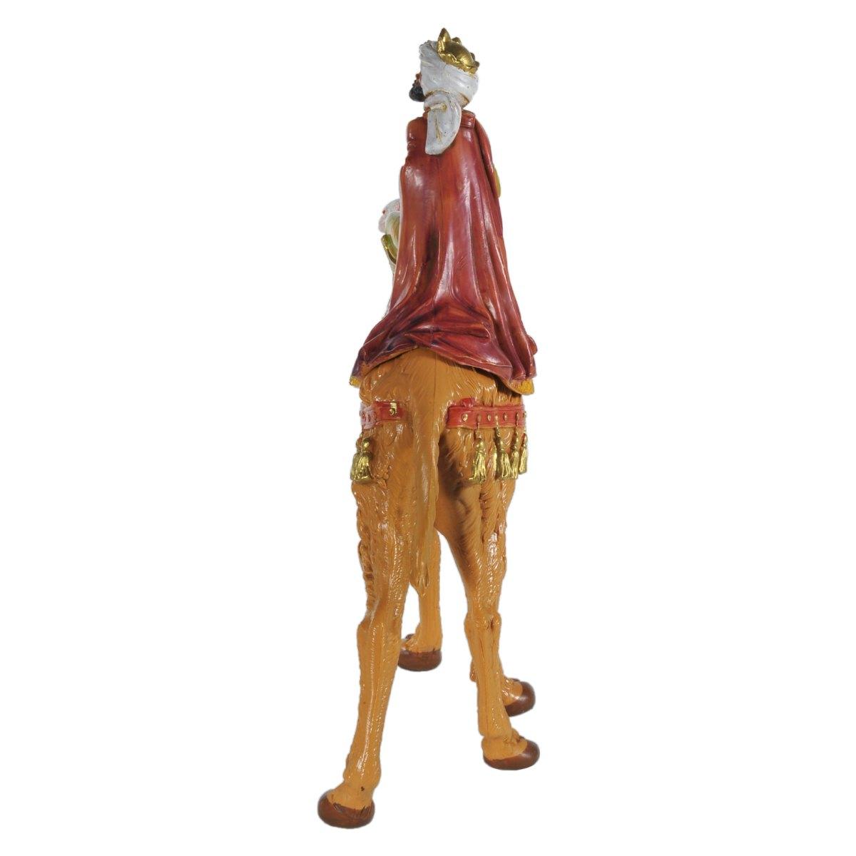 Statua presepe 19 cm re magio baldassarre cammello