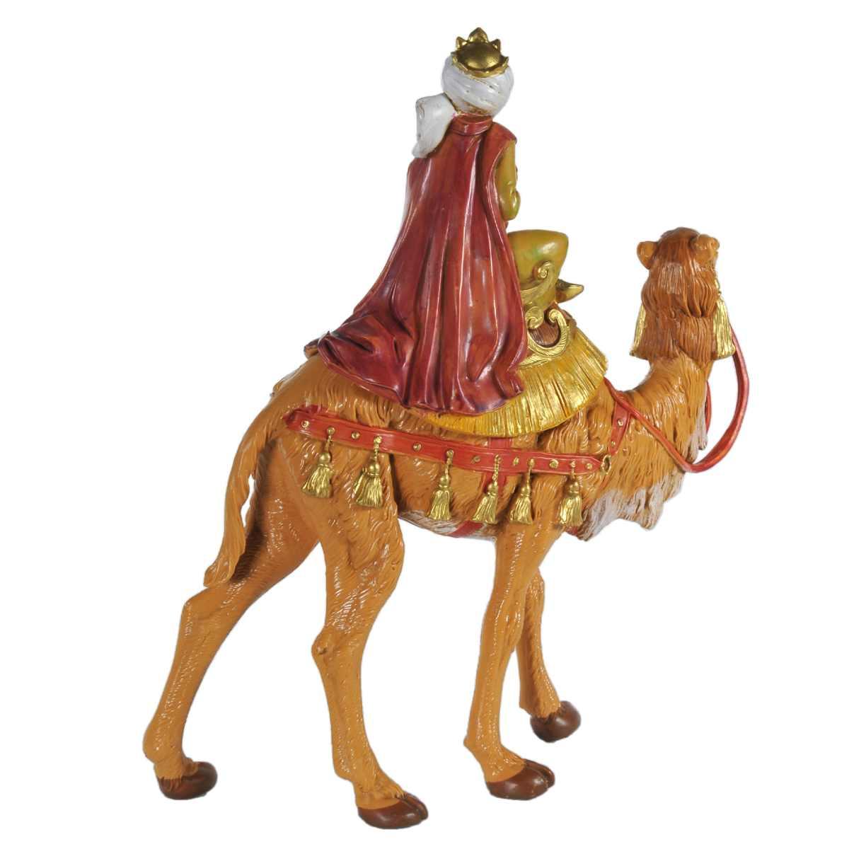 Statua presepe 19 cm re magio baldassarre cammello