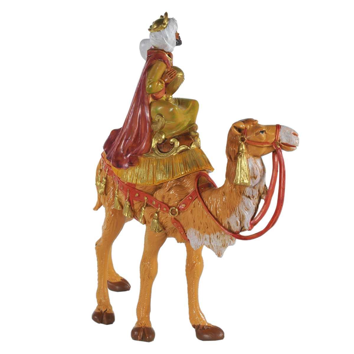 Statua presepe 19 cm re magio baldassarre cammello