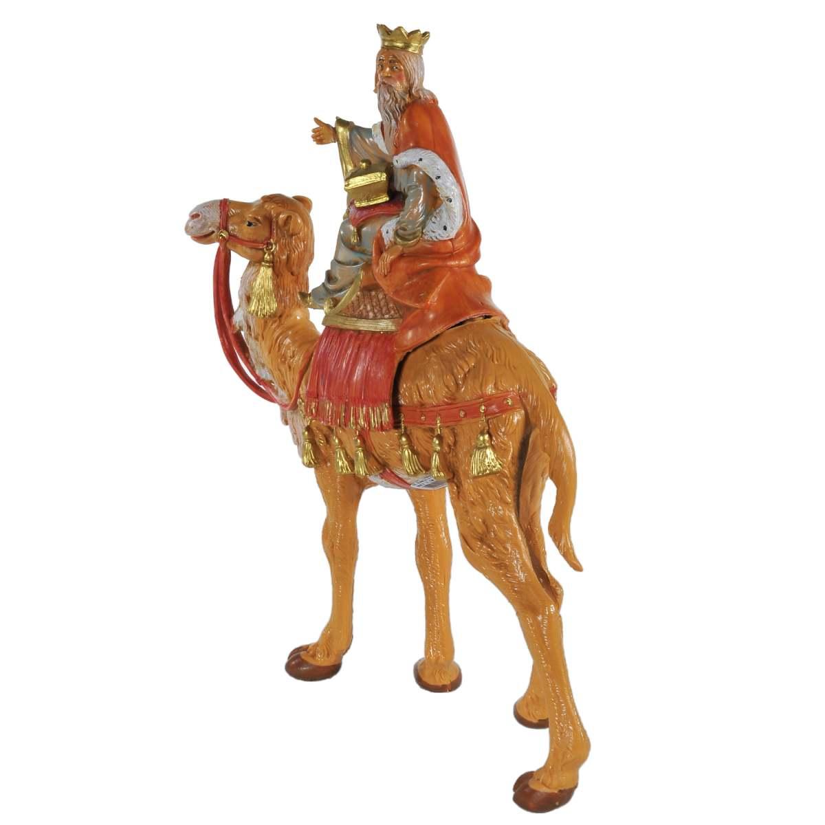 Statua presepe 19 cm re magio melchiorre con cammello