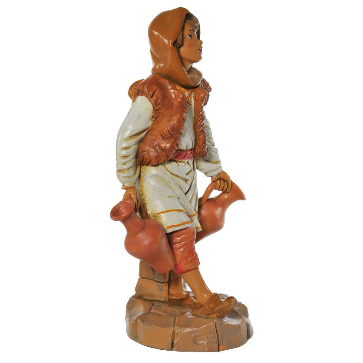 Statua presepe 30 cm pastore con due brocche