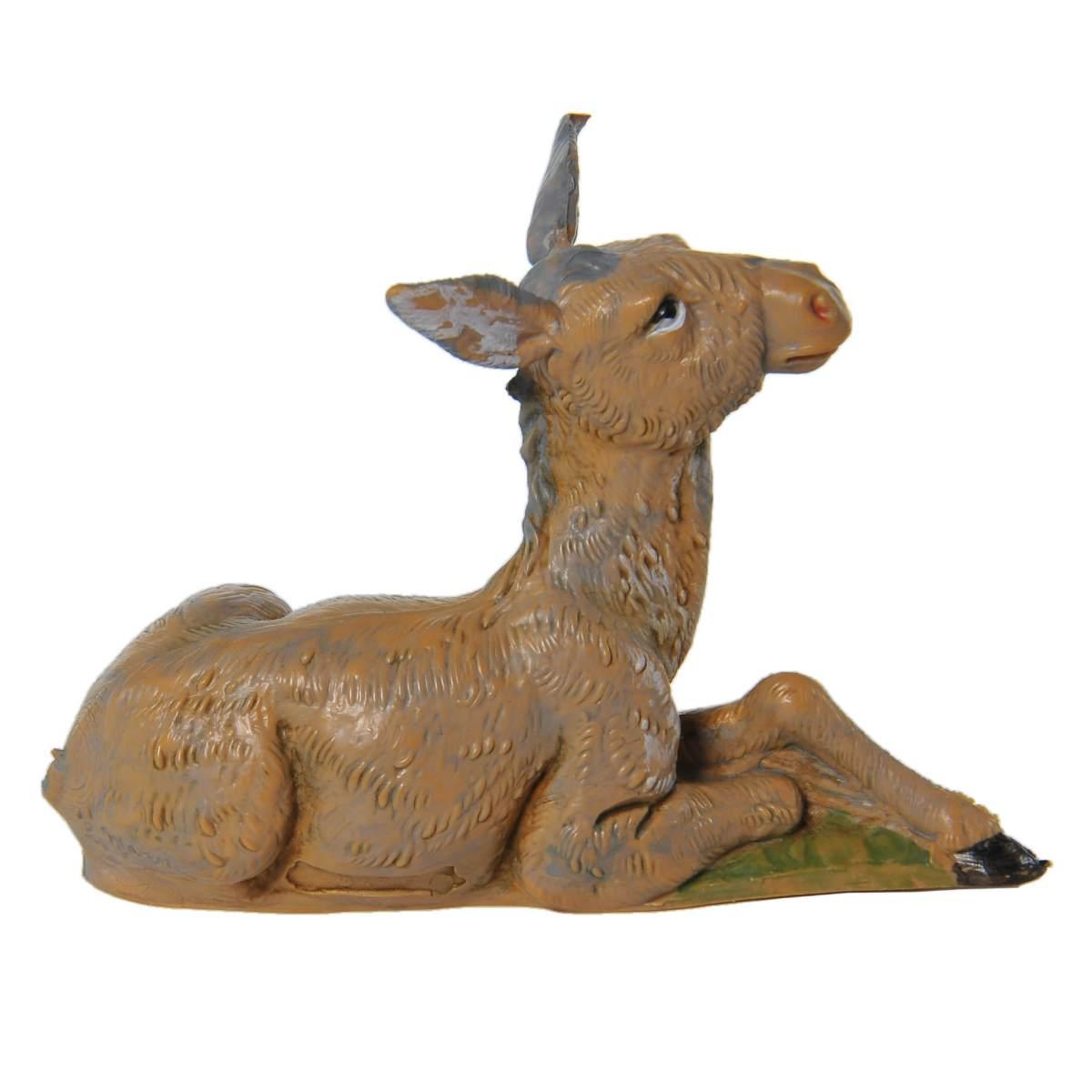 Statua presepe 12 cm famiglia di asini