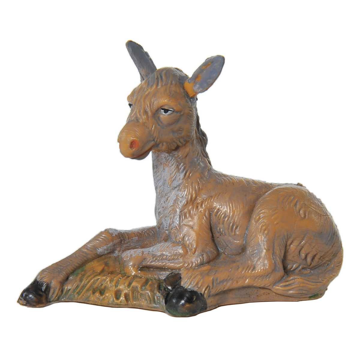 Statua presepe 12 cm famiglia di asini