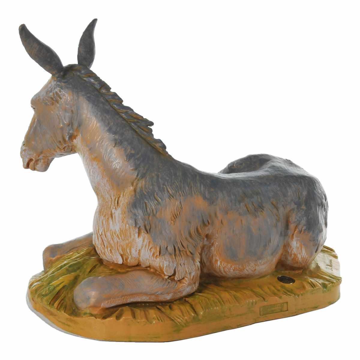 Statua presepe 45 cm asino sdraiato
